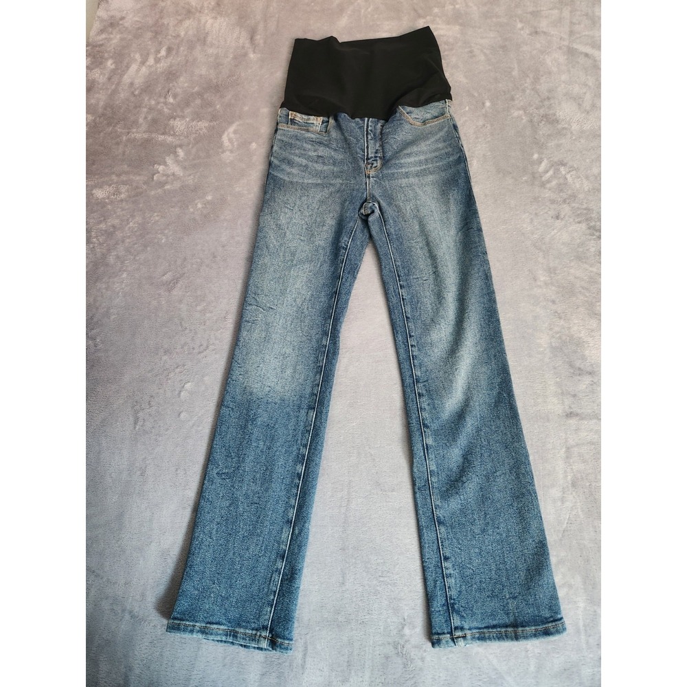 New Good American Good Mama Maternity Jeans Size 00 24 Inseam 27" Pants Straight